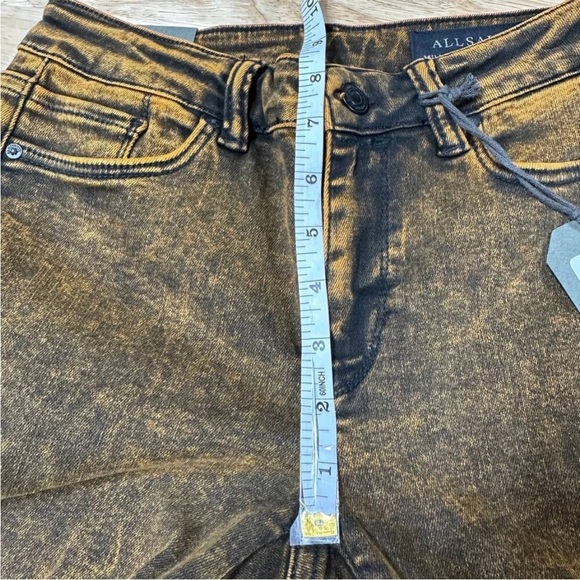 NWT AllSaints Miller Mid rise Skinny Orange Acid Washed Jeans Size Medium - Picture 8 of 12
